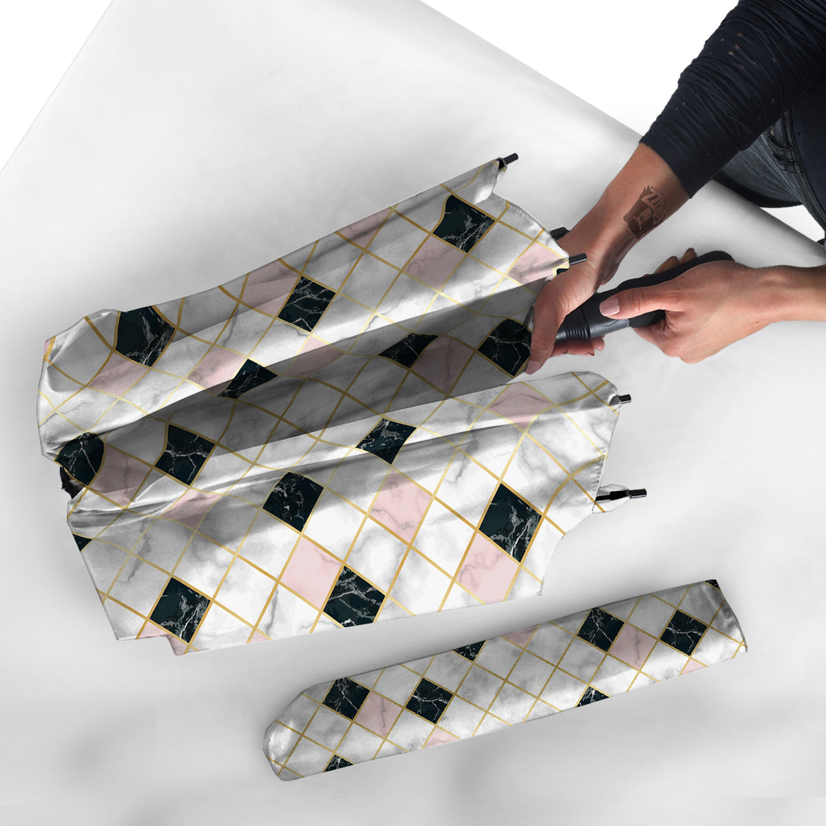Marble Luxury Geometric Print Umbrella-grizzshop