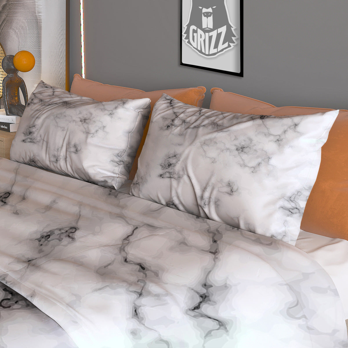 Lotus Om Gold Print Duvet Cover Bedding Set
