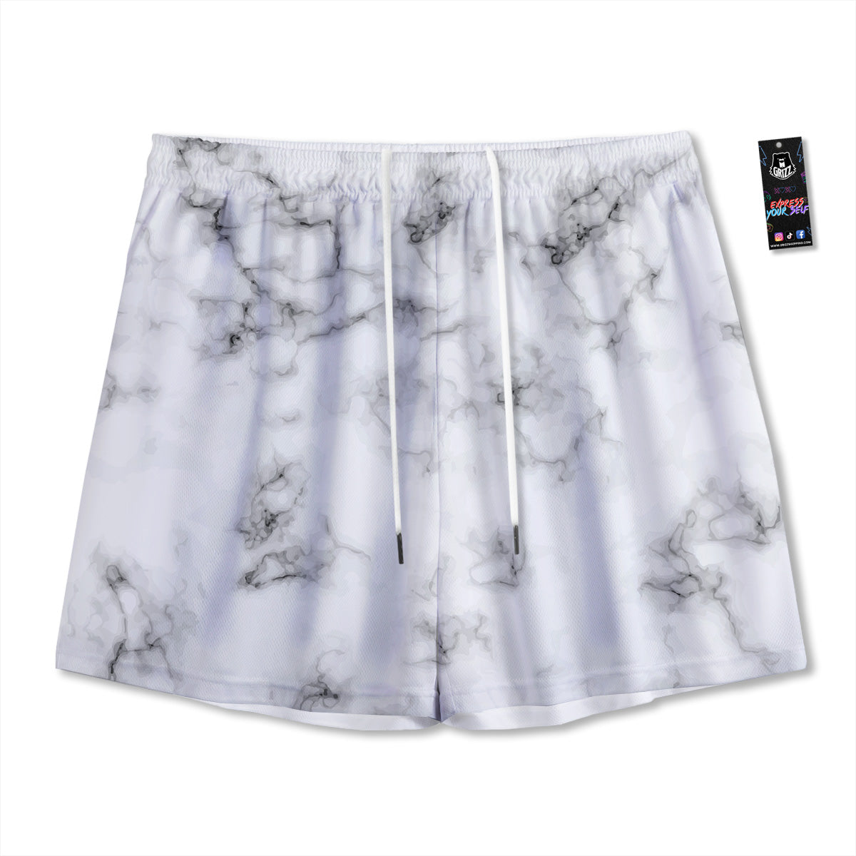 Lotus Om Gold Print Mesh Shorts