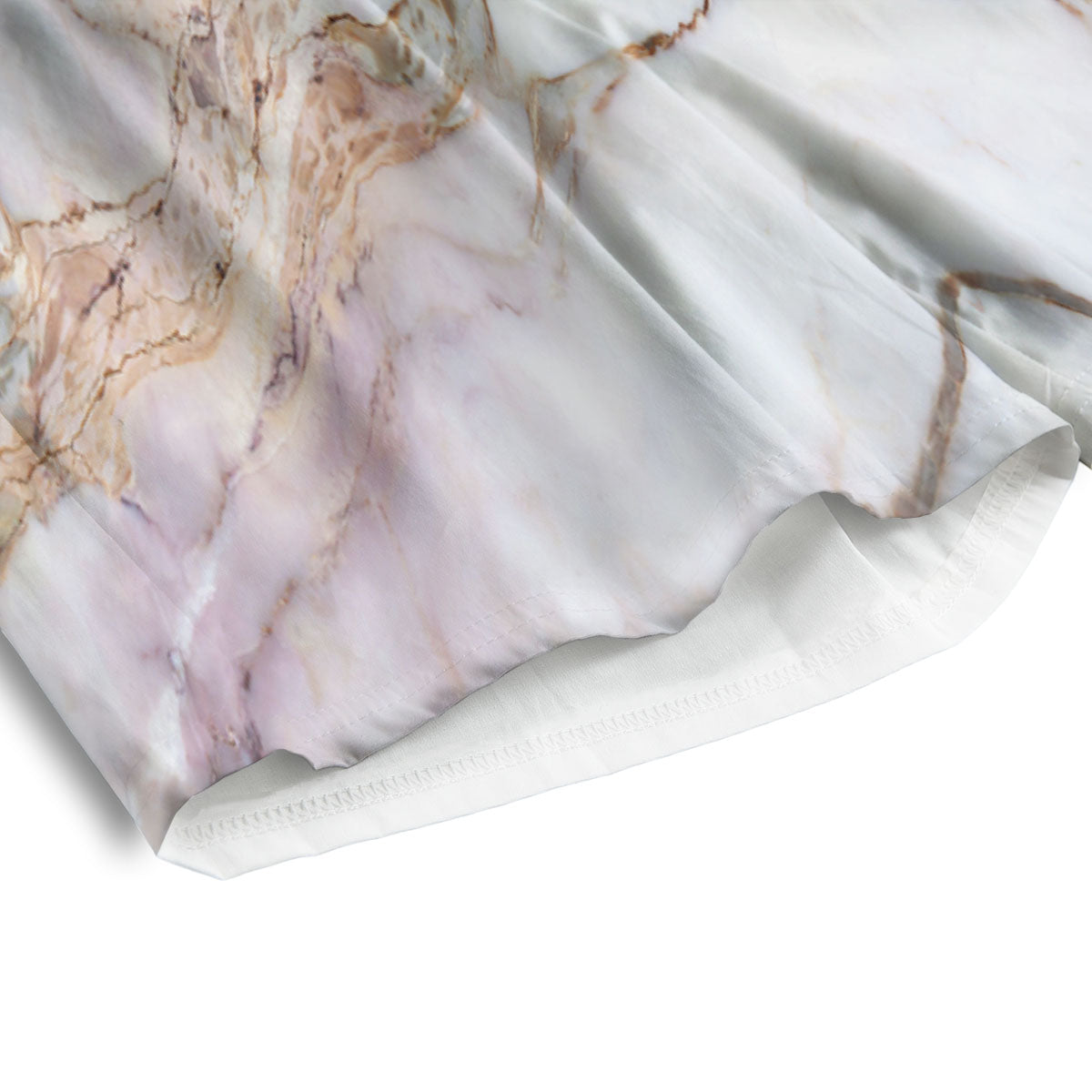 Marble Pink Grey White Print Pattern Men's Athletic Shorts