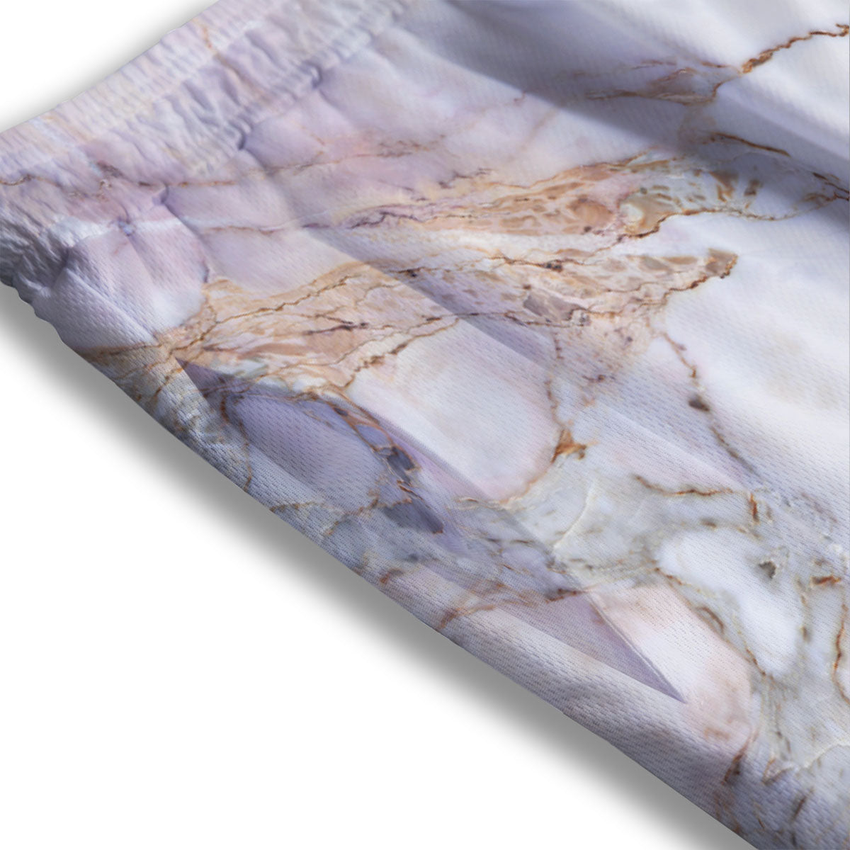 Marble Pink Grey White Print Pattern Mesh Shorts