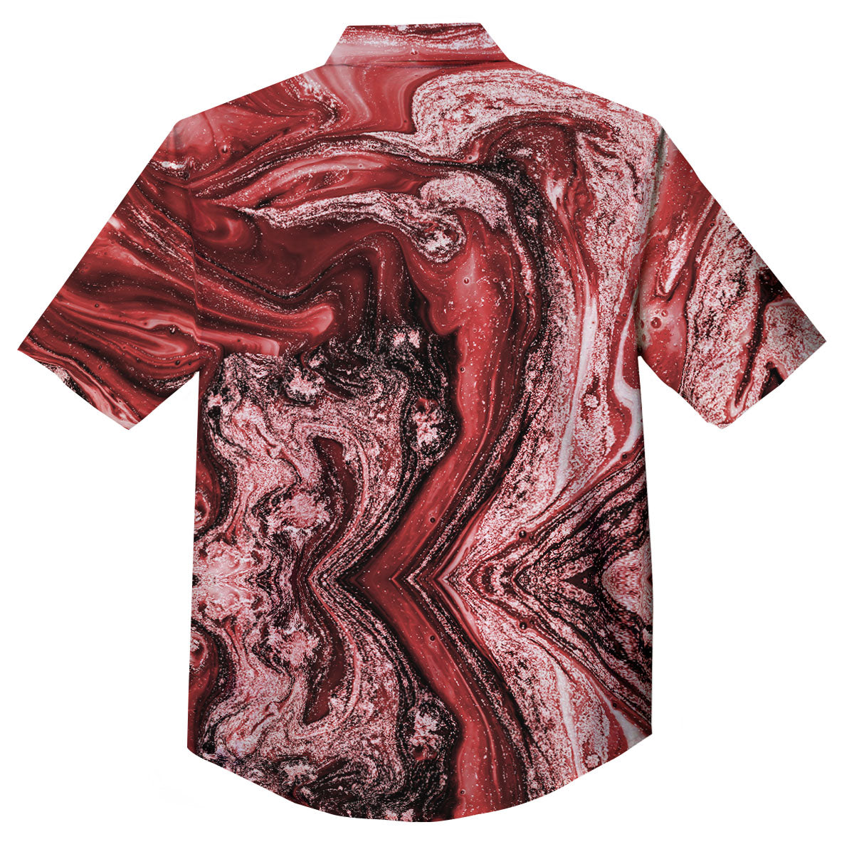 Marble Red Print Pattern Button Up Shirt-grizzshop