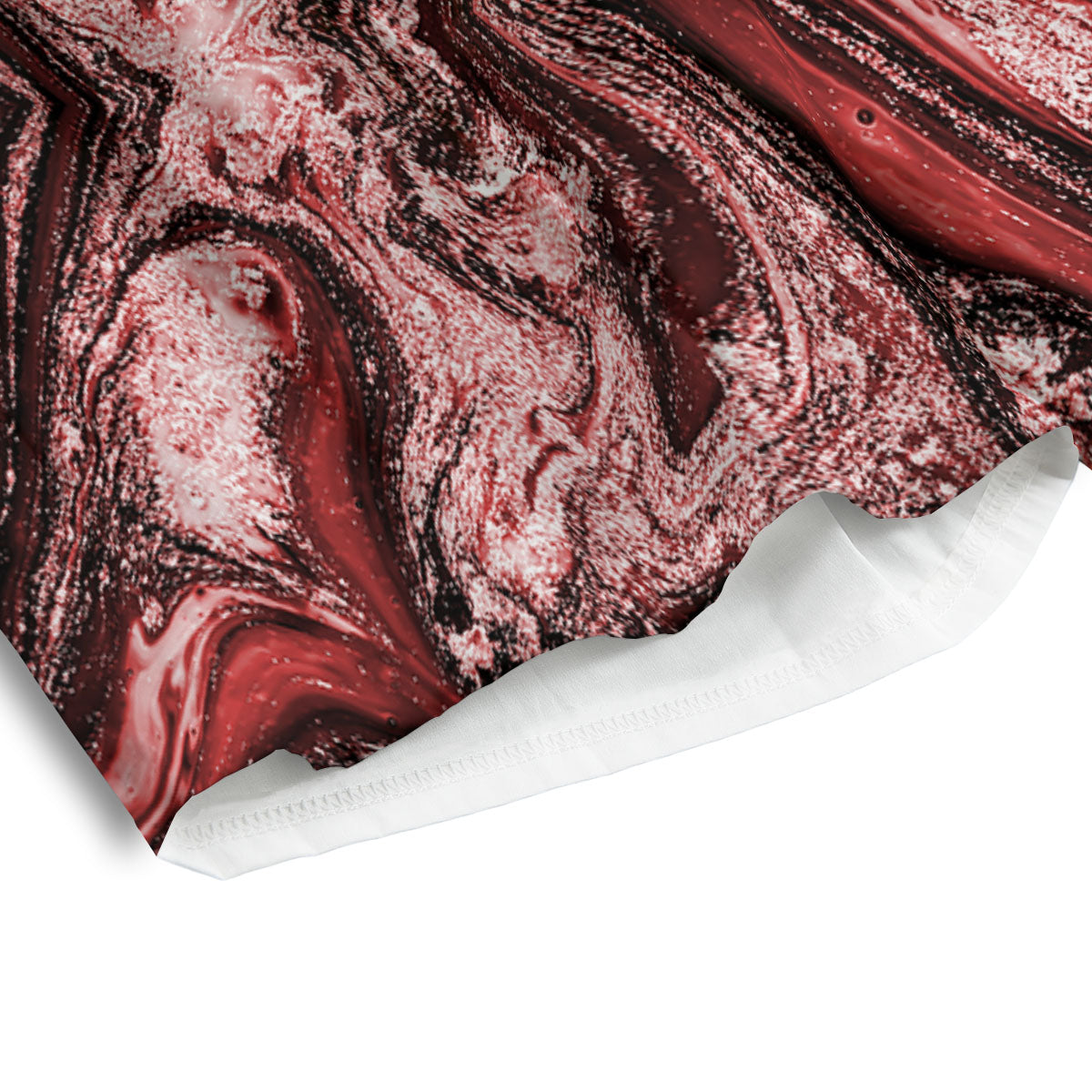 Marble Red Print Pattern Men's Athletic Shorts
