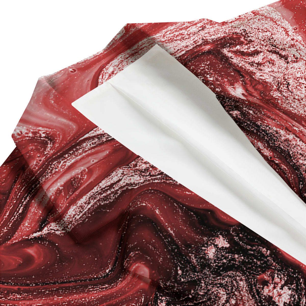 Marble Red Print Pattern Men's Blazer-grizzshop