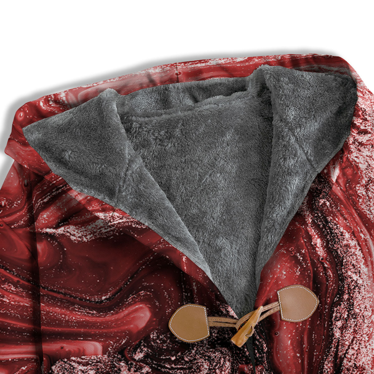 Marble Red Print Pattern Men's Windbreaker Jacket-grizzshop