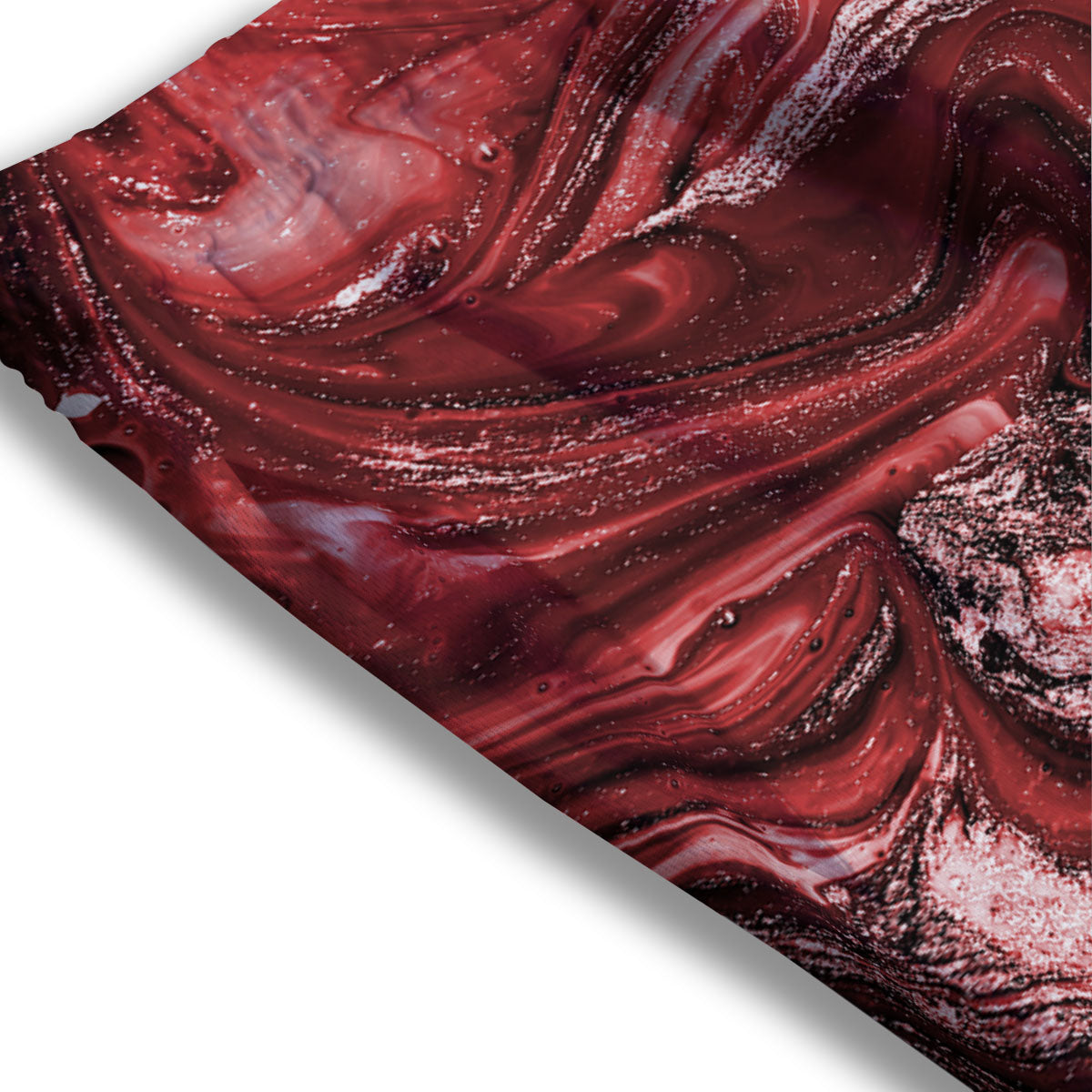 Marble Red Print Pattern Mesh Shorts