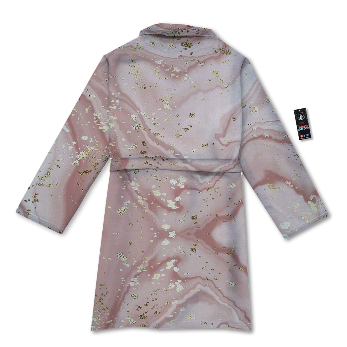 Marble Rose Pink Print Pattern Bathrobe-grizzshop