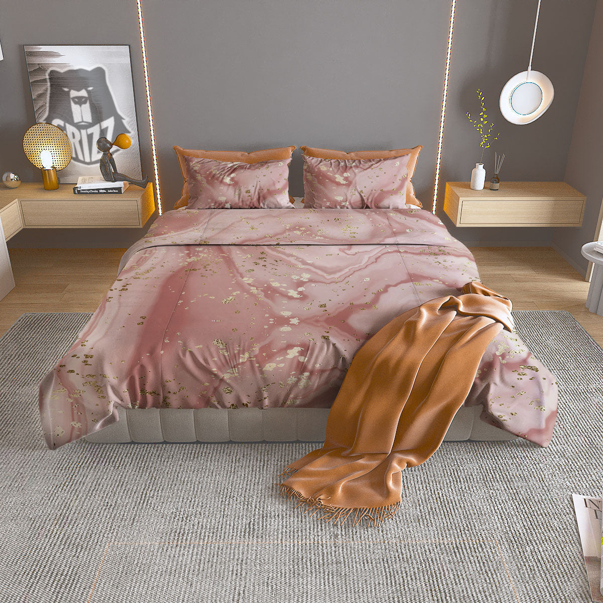 Merry Christmas Zigzag Print Pattern Duvet Cover Bedding Set