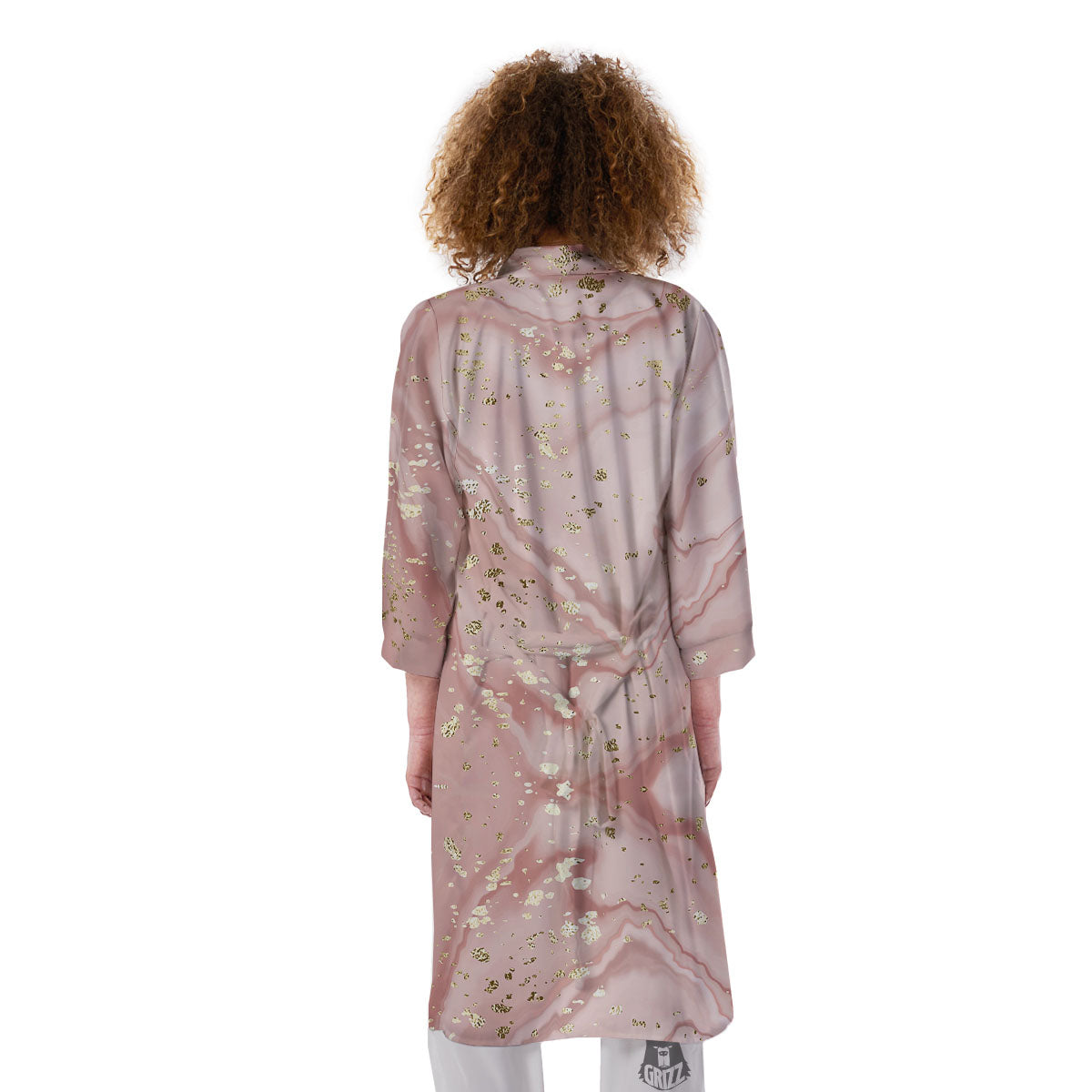 Marble Rose Pink Print Pattern Kimono-grizzshop