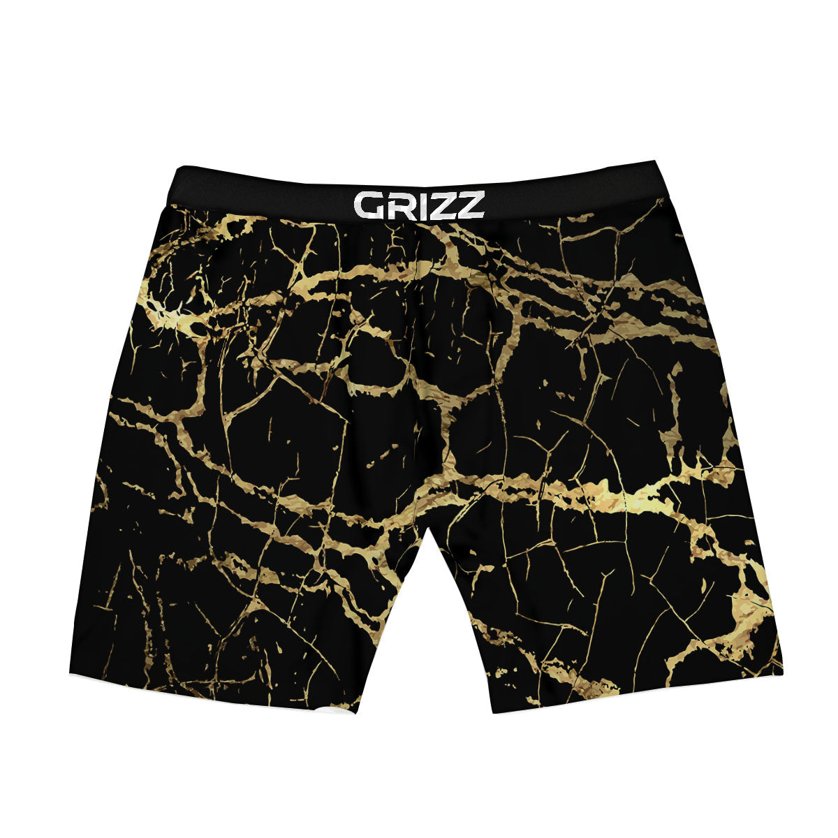 Marble Scratch Black Gold Print Marble Boxer Briefs-grizzshop