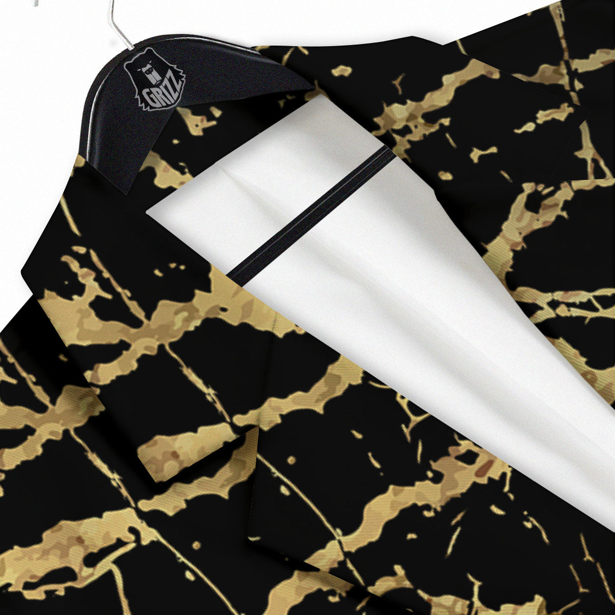 Marble Scratch Black Gold Print Marble Men's Sport Coat-grizzshop