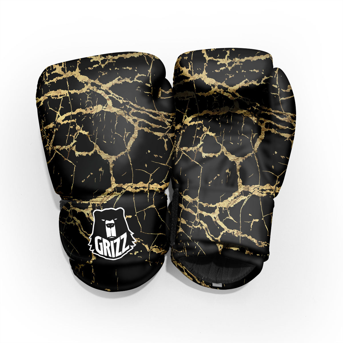 Marble Scratch Black Gold Print Marble Pro Boxing Glove
