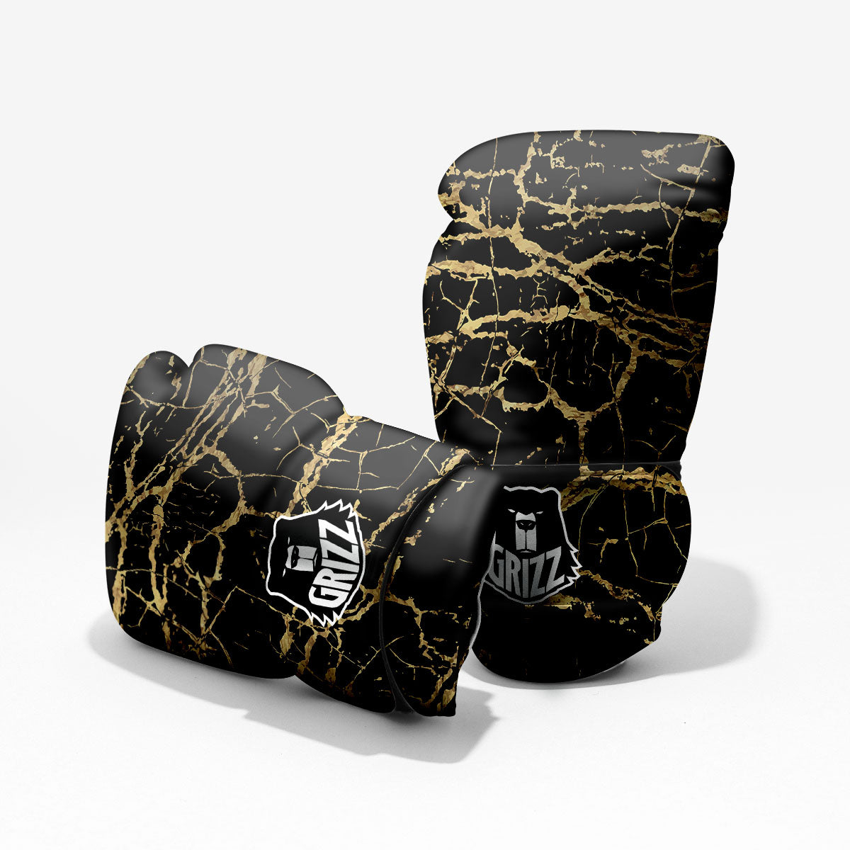 Marble Scratch Black Gold Print Marble Pro Boxing Glove
