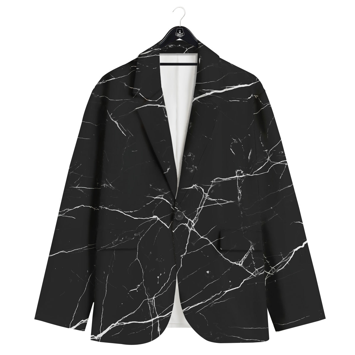 Marble Scratch Black White Print Men's Sport Coat-grizzshop