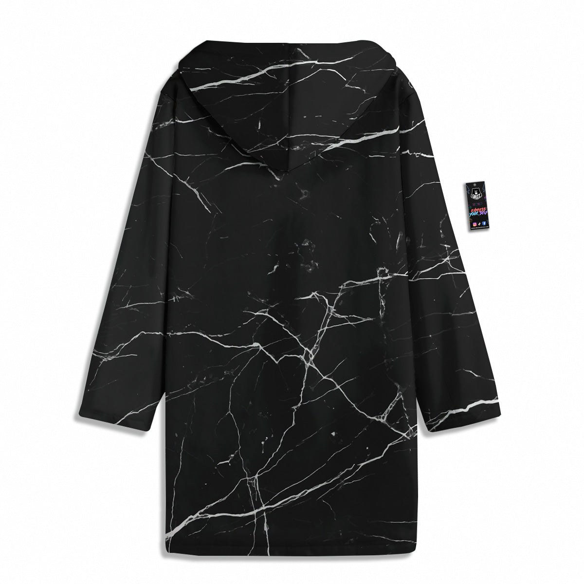 Marble Scratch Black White Print Men's Windbreaker Jacket-grizzshop