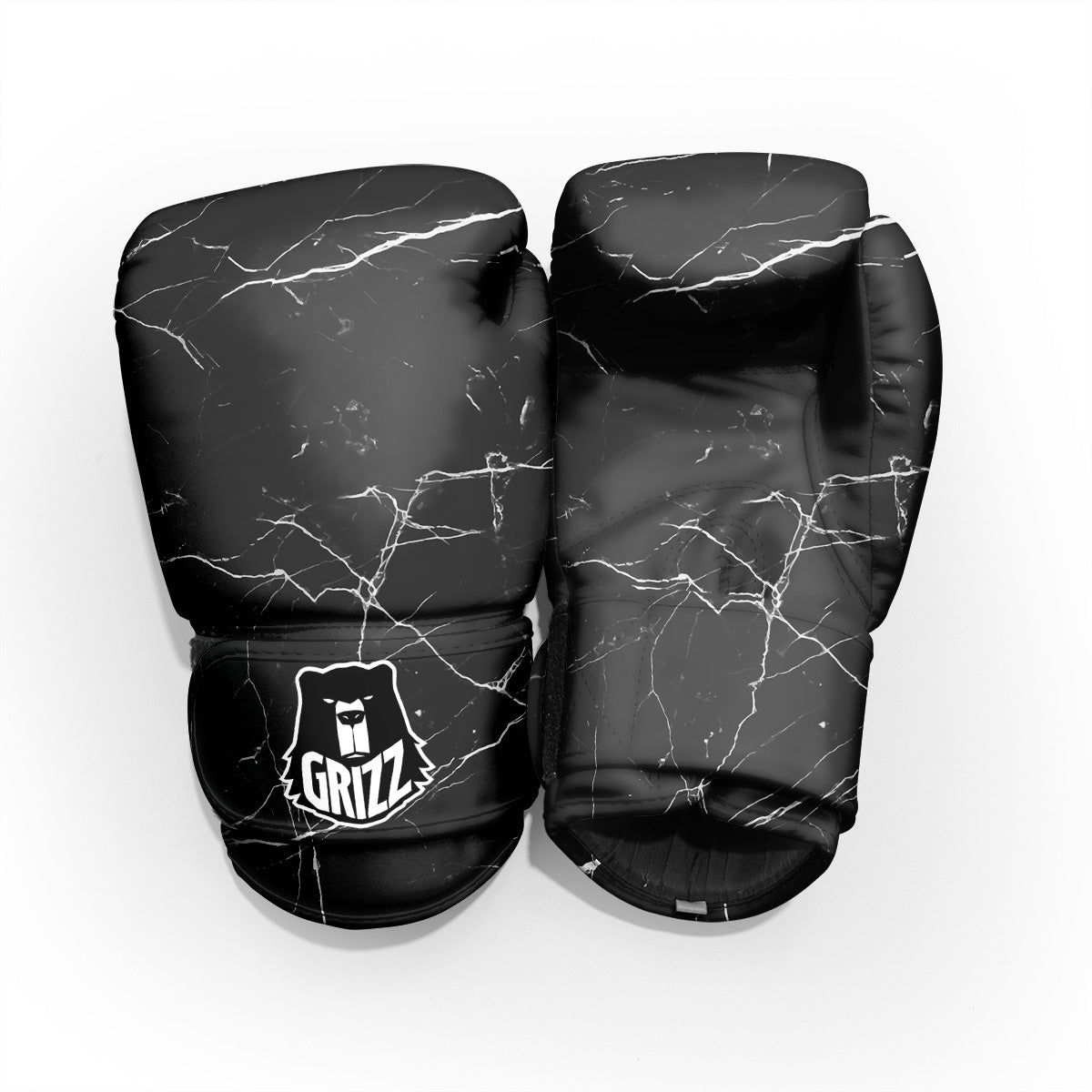 Marble Scratch Black White Print Pro Boxing Glove