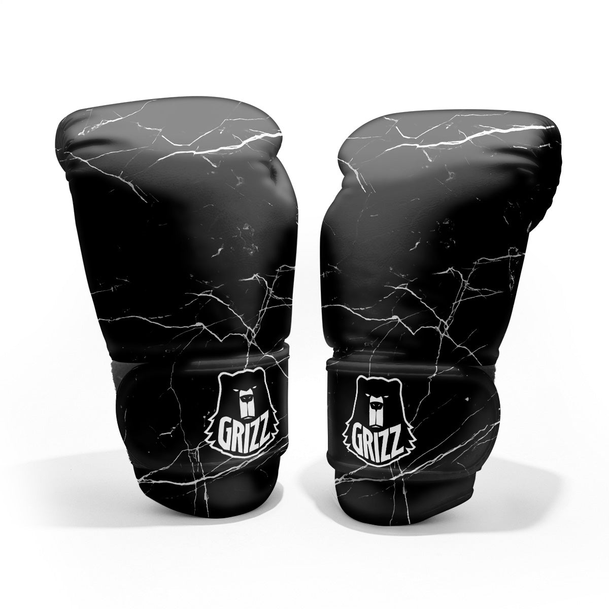 Marble Scratch Black White Print Pro Boxing Glove