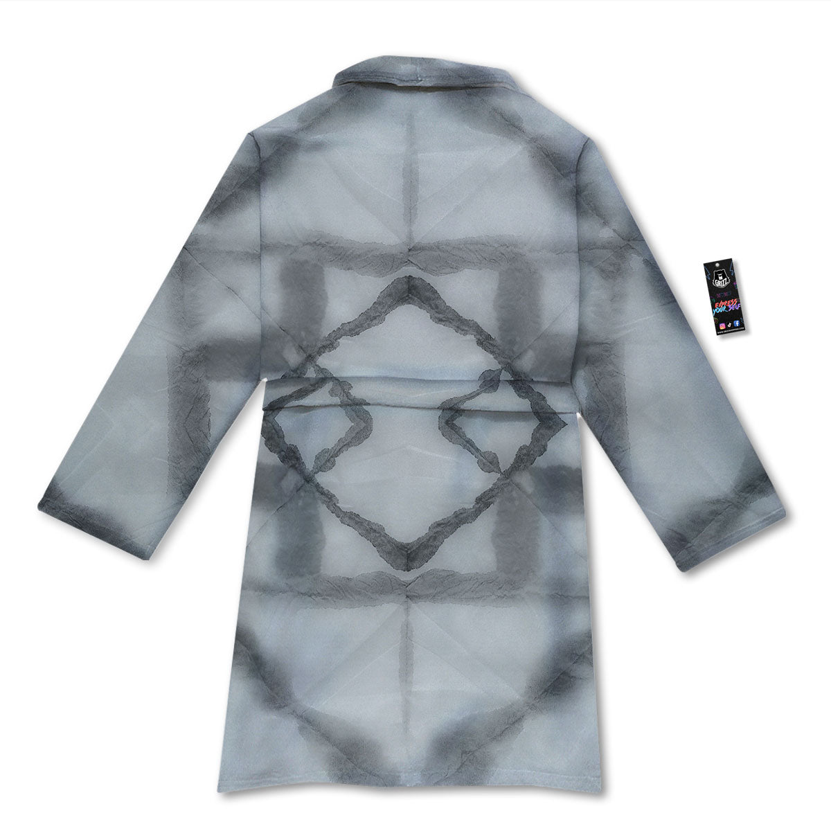 Marble Silver Grey Print Pattern Bathrobe-grizzshop