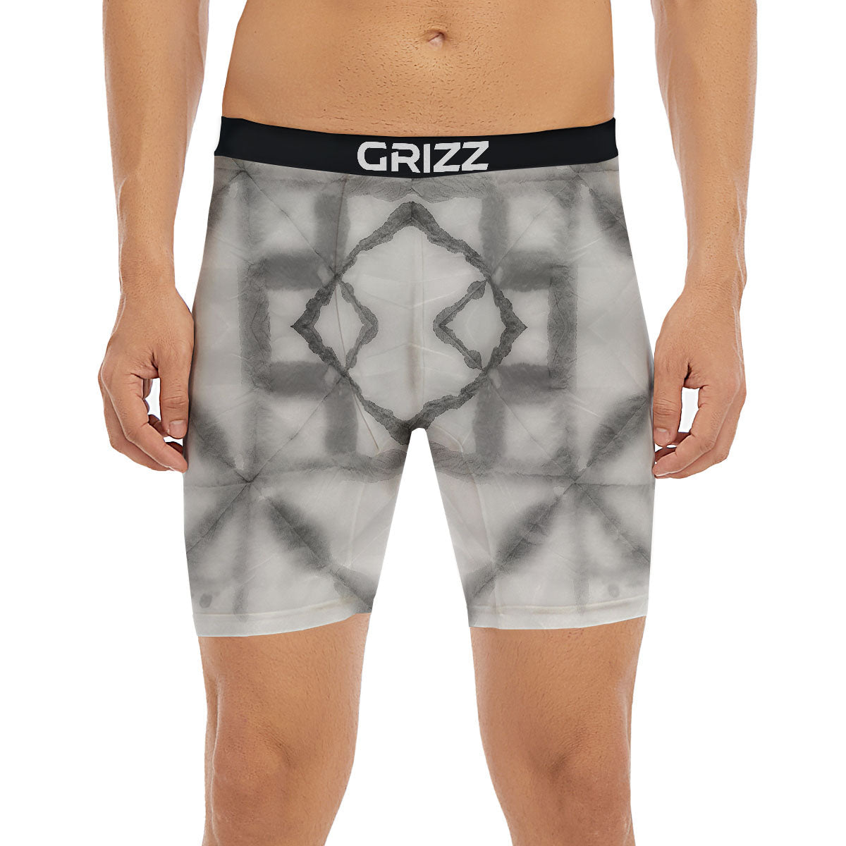 Marble Silver Grey Print Pattern Boxer Briefs-grizzshop