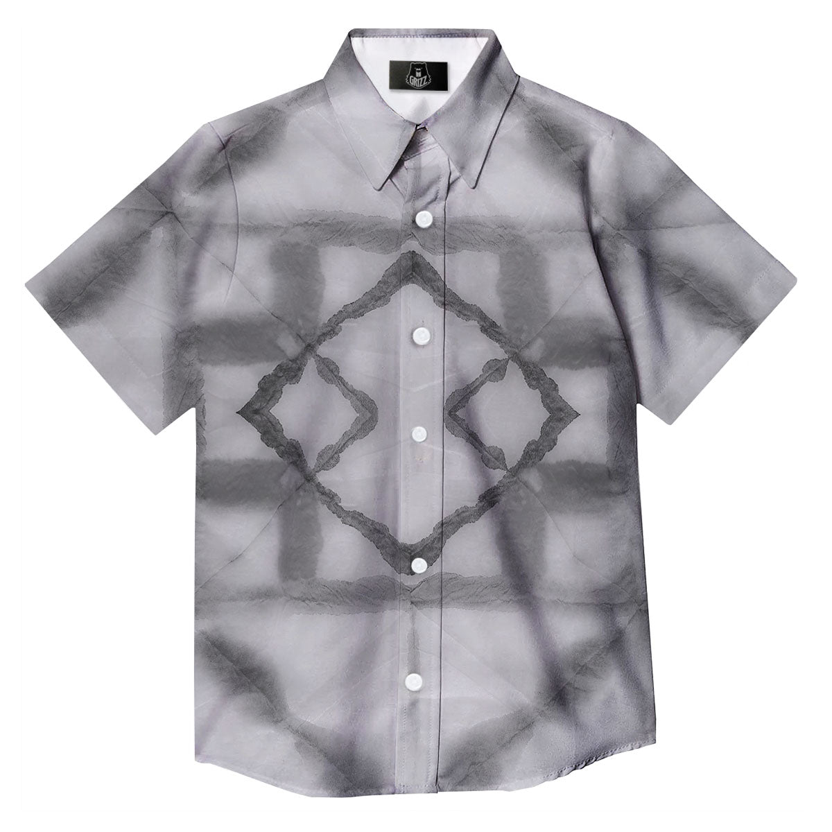Marble Silver Grey Print Pattern Button Up Shirt-grizzshop