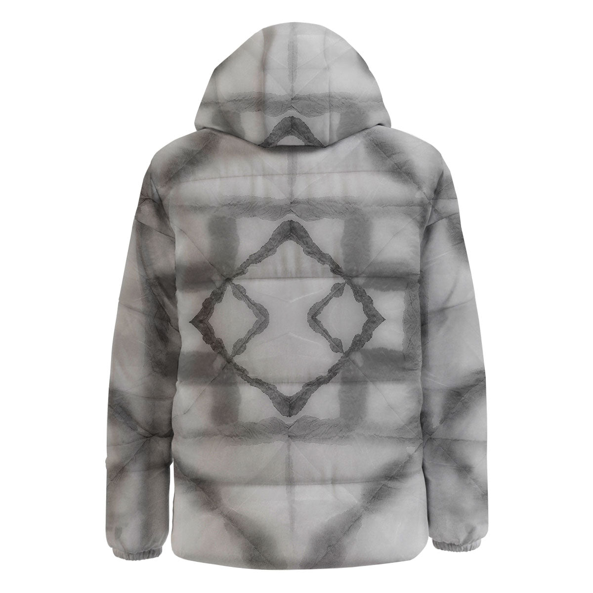 Marble Silver Grey Print Pattern Down Jacket-grizzshop