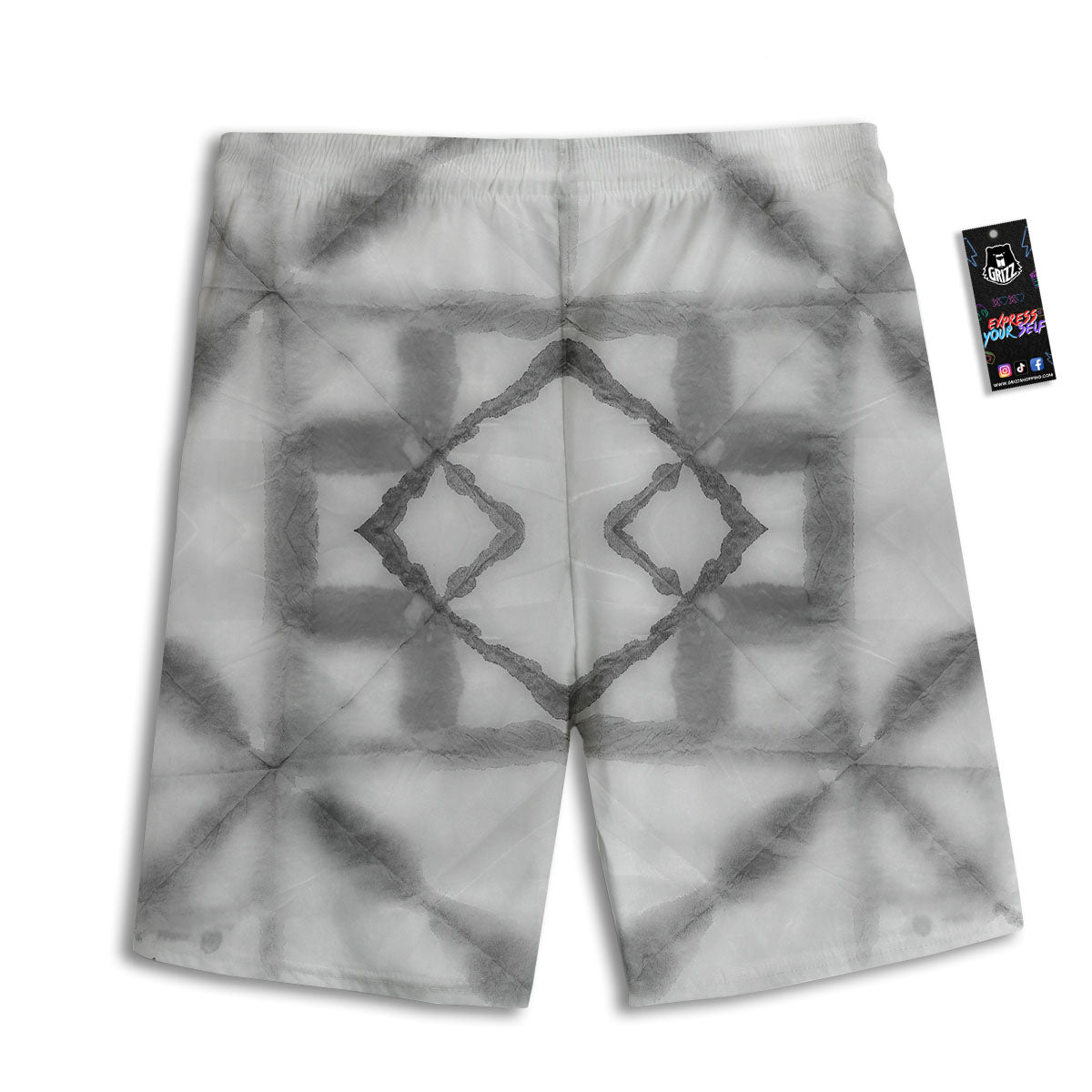 Marble Silver Grey Print Pattern Men's Athletic Shorts