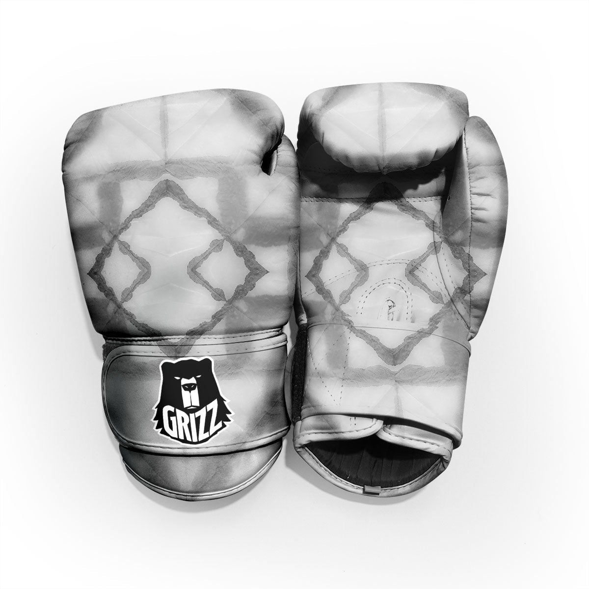 Marble Silver Grey Print Pattern Sparring Gloves-grizzshop