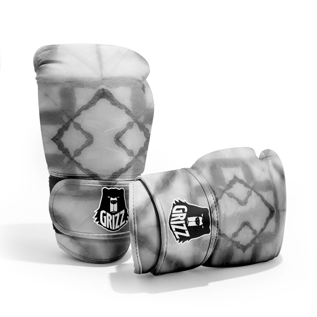Marble Silver Grey Print Pattern Sparring Gloves-grizzshop