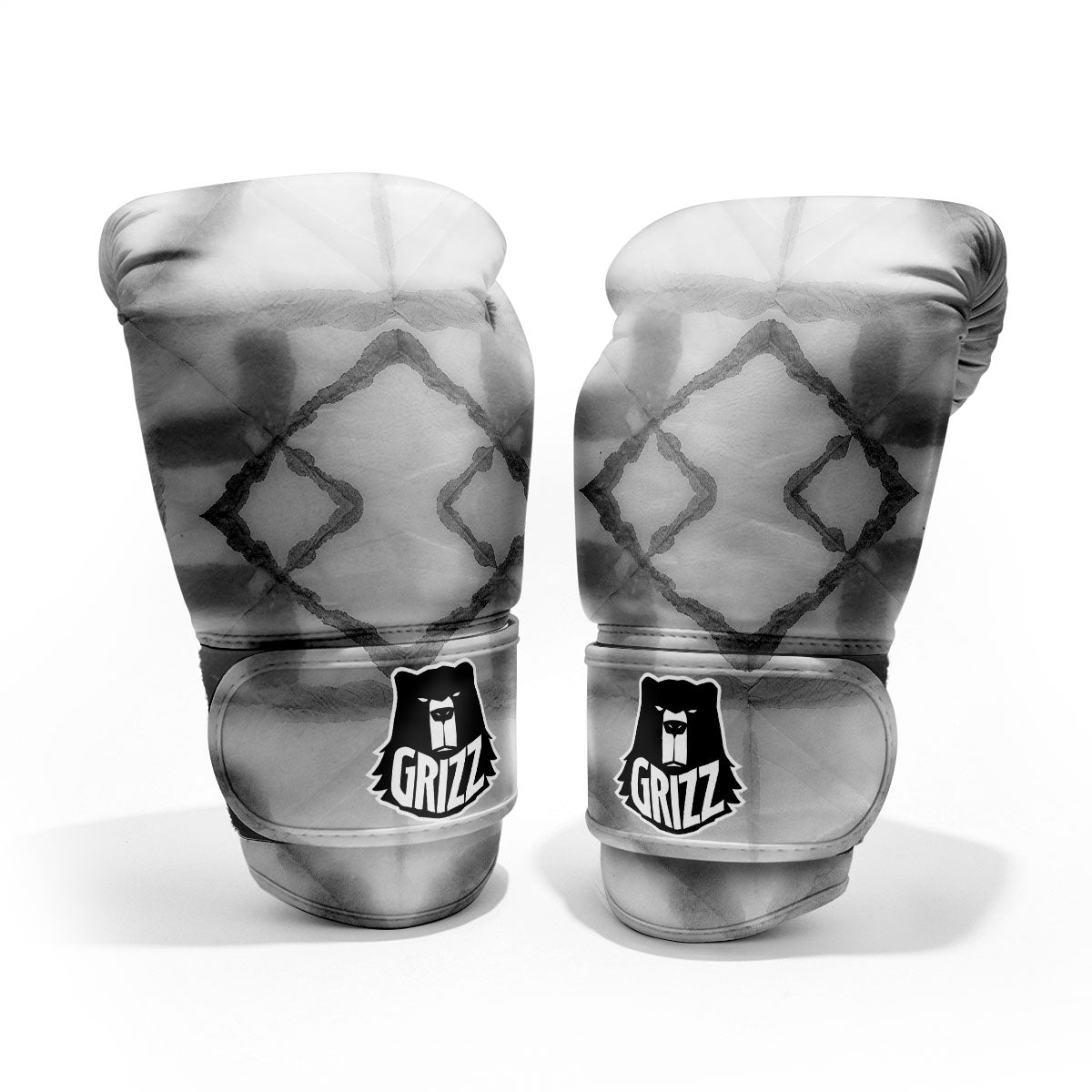 Marble Silver Grey Print Pattern Sparring Gloves-grizzshop