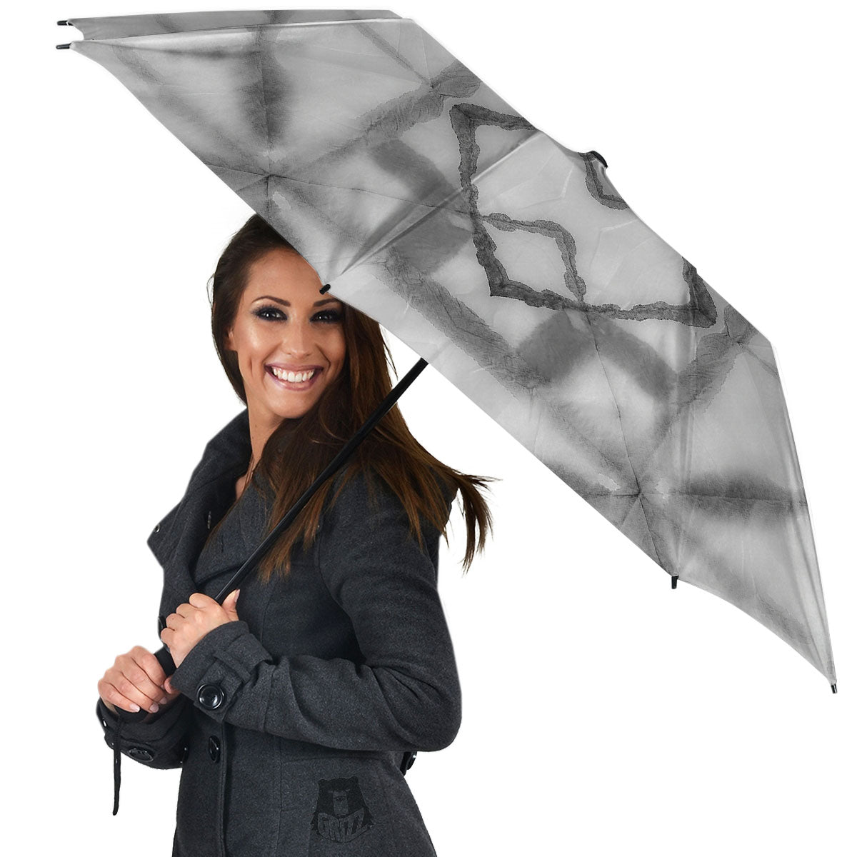 Marble Silver Grey Print Pattern Umbrella-grizzshop