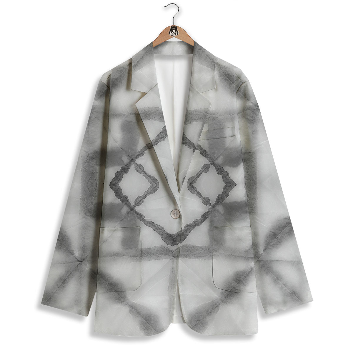 Marble Silver Grey Print Pattern Women's Blazer-grizzshop