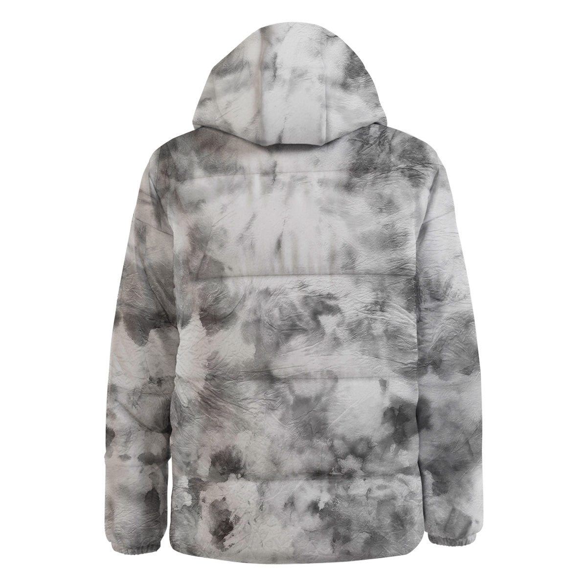 Marble Smoke Black White Print Down Jacket-grizzshop