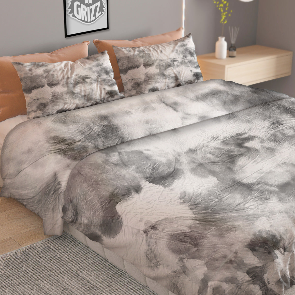 Lunar Phase Galaxy Print Duvet Cover Bedding Set