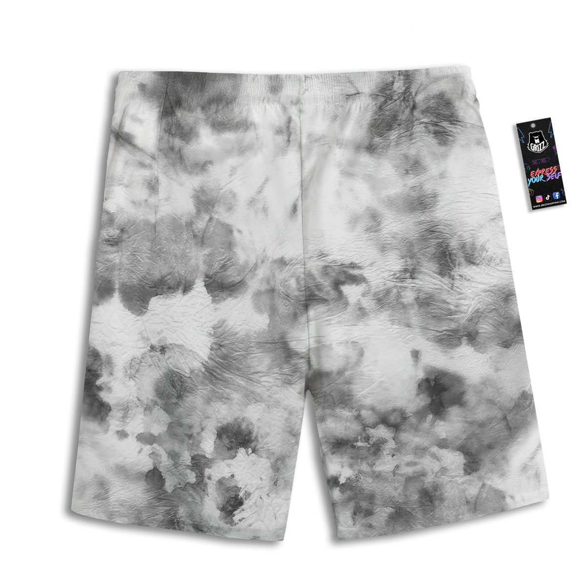 Marble Smoke Black White Print Men's Athletic Shorts