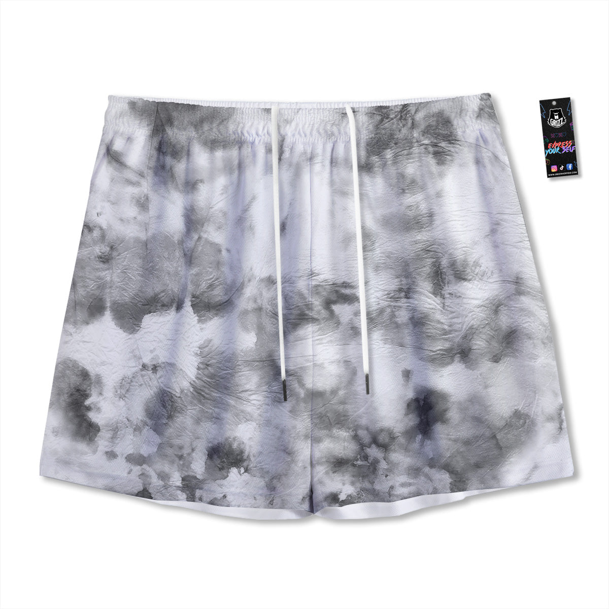 Lunar Phase Galaxy Print Mesh Shorts