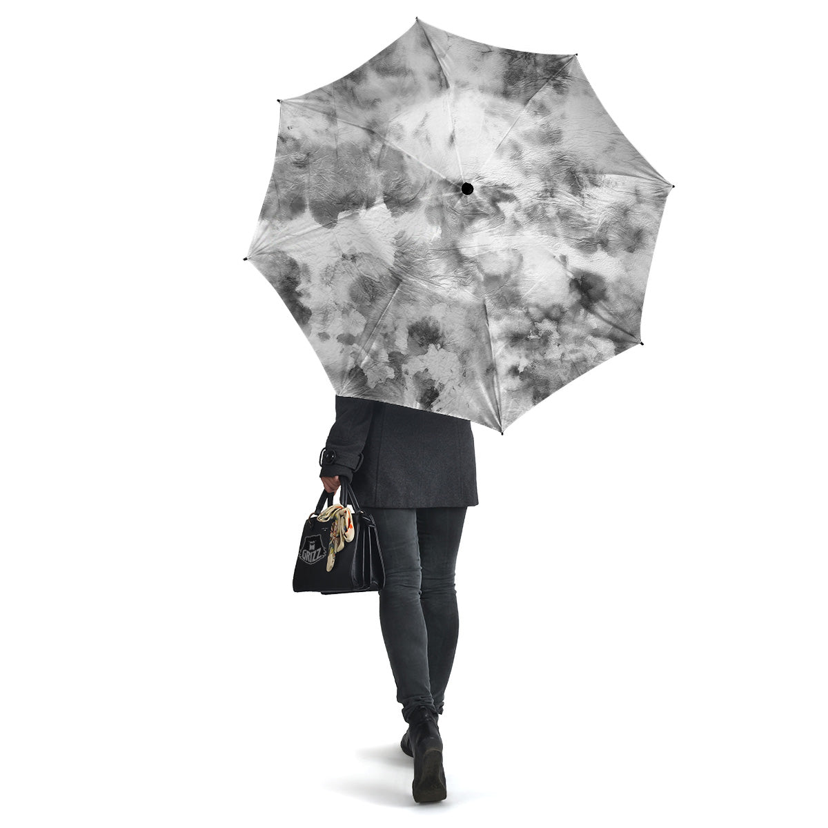 Marble Smoke Black White Print Umbrella-grizzshop