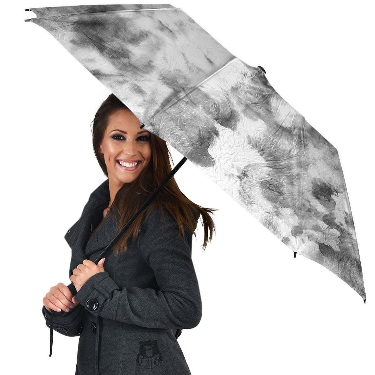 Marble Smoke Black White Print Umbrella-grizzshop