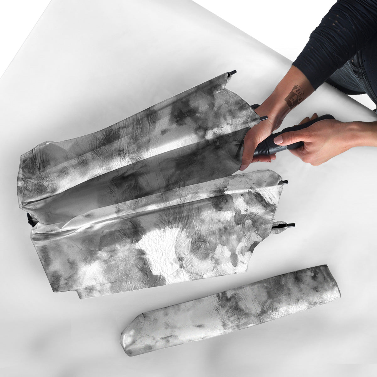 Marble Smoke Black White Print Umbrella-grizzshop