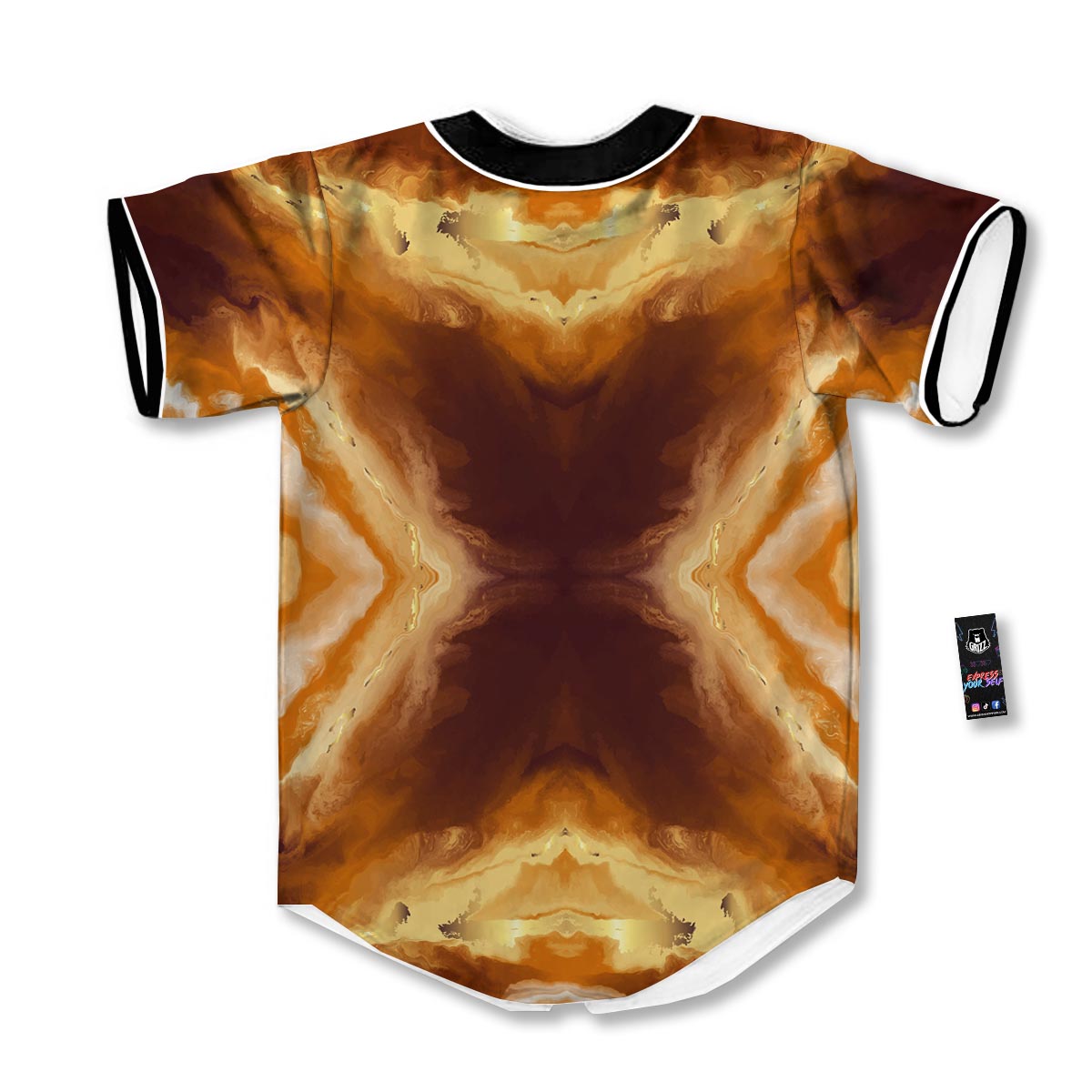 Marble Sugar Brown Print Pattern Baseball Jersey-grizzshop