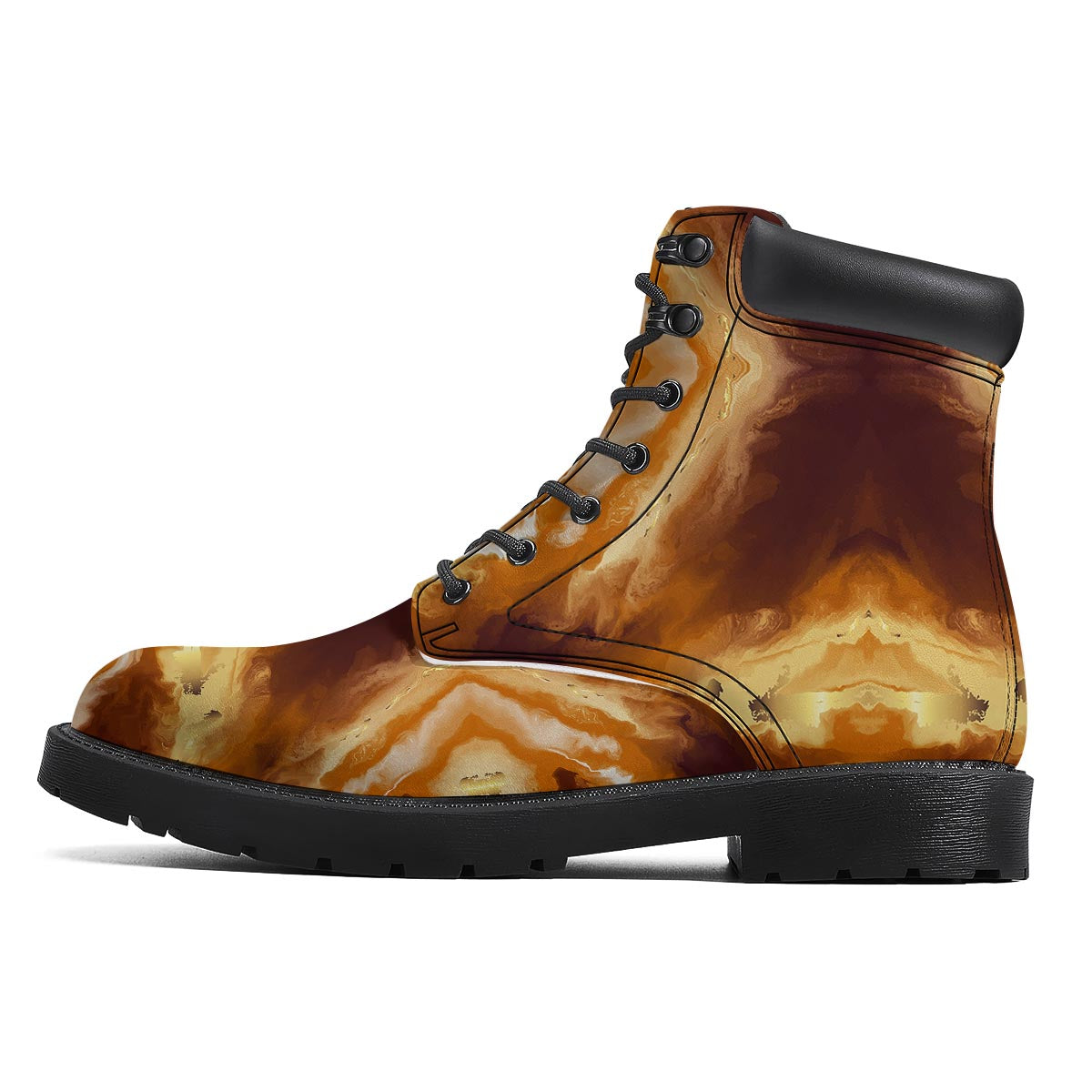 Marble Sugar Brown Print Pattern Boots-grizzshop