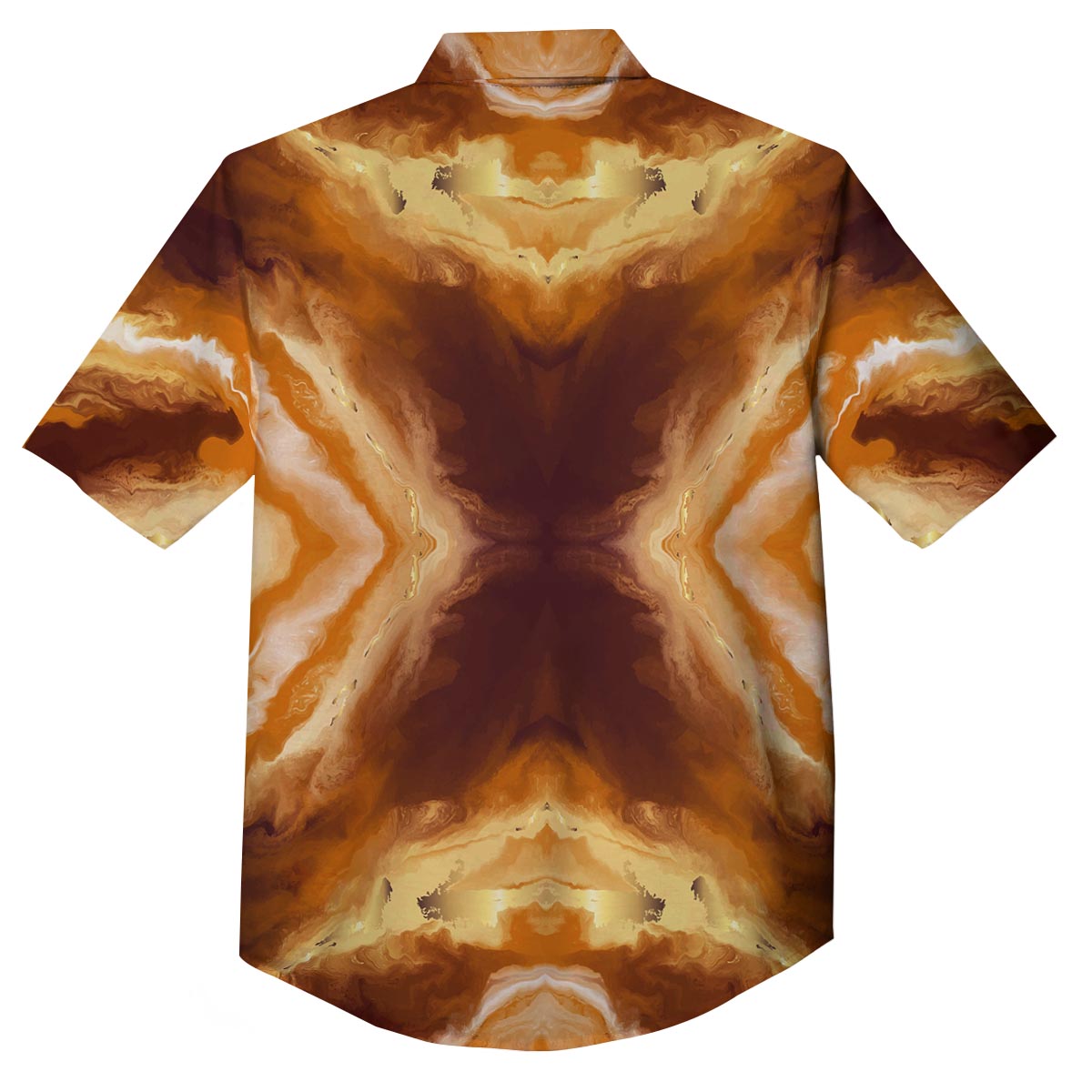 Marble Sugar Brown Print Pattern Button Up Shirt-grizzshop