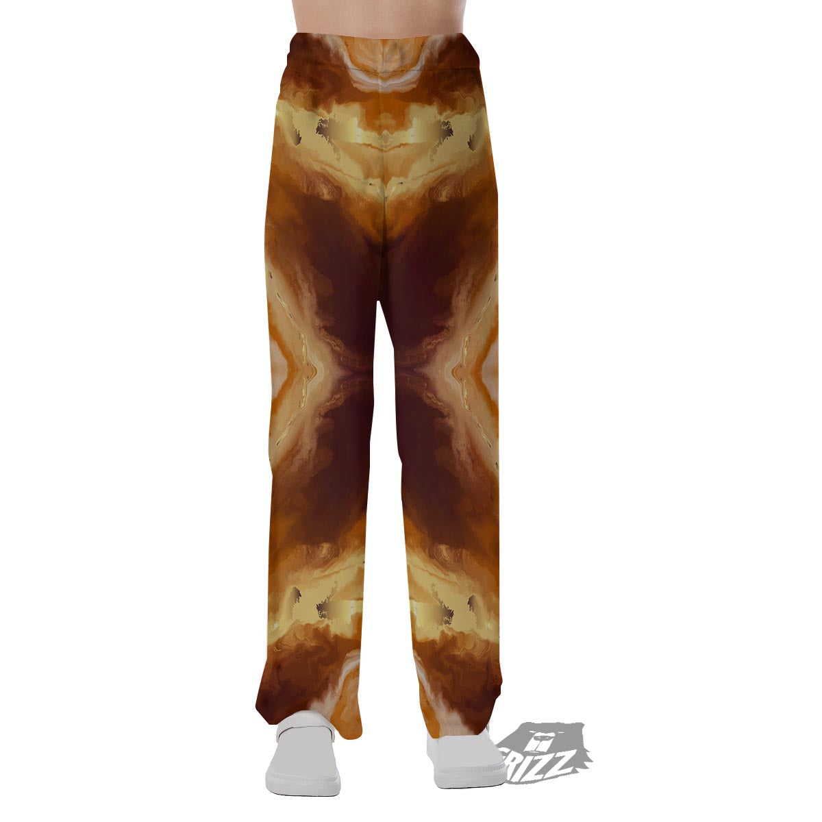 Marble Sugar Brown Print Pattern Pajama Pants-grizzshop