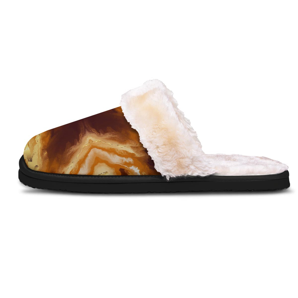 Marble Sugar Brown Print Pattern Slippers-grizzshop