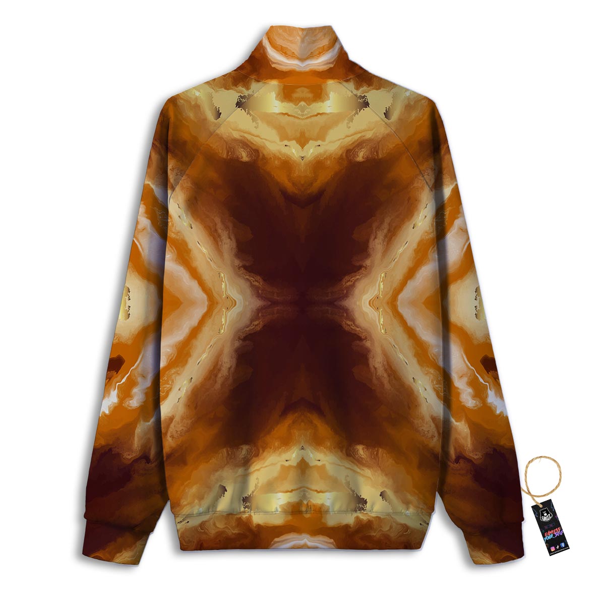 Marble Sugar Brown Print Pattern Track Jacket-grizzshop
