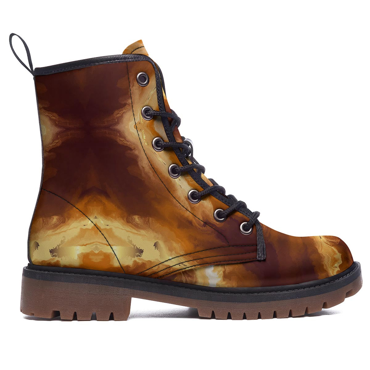 Marble Sugar Brown Print Pattern Work Boots-grizzshop