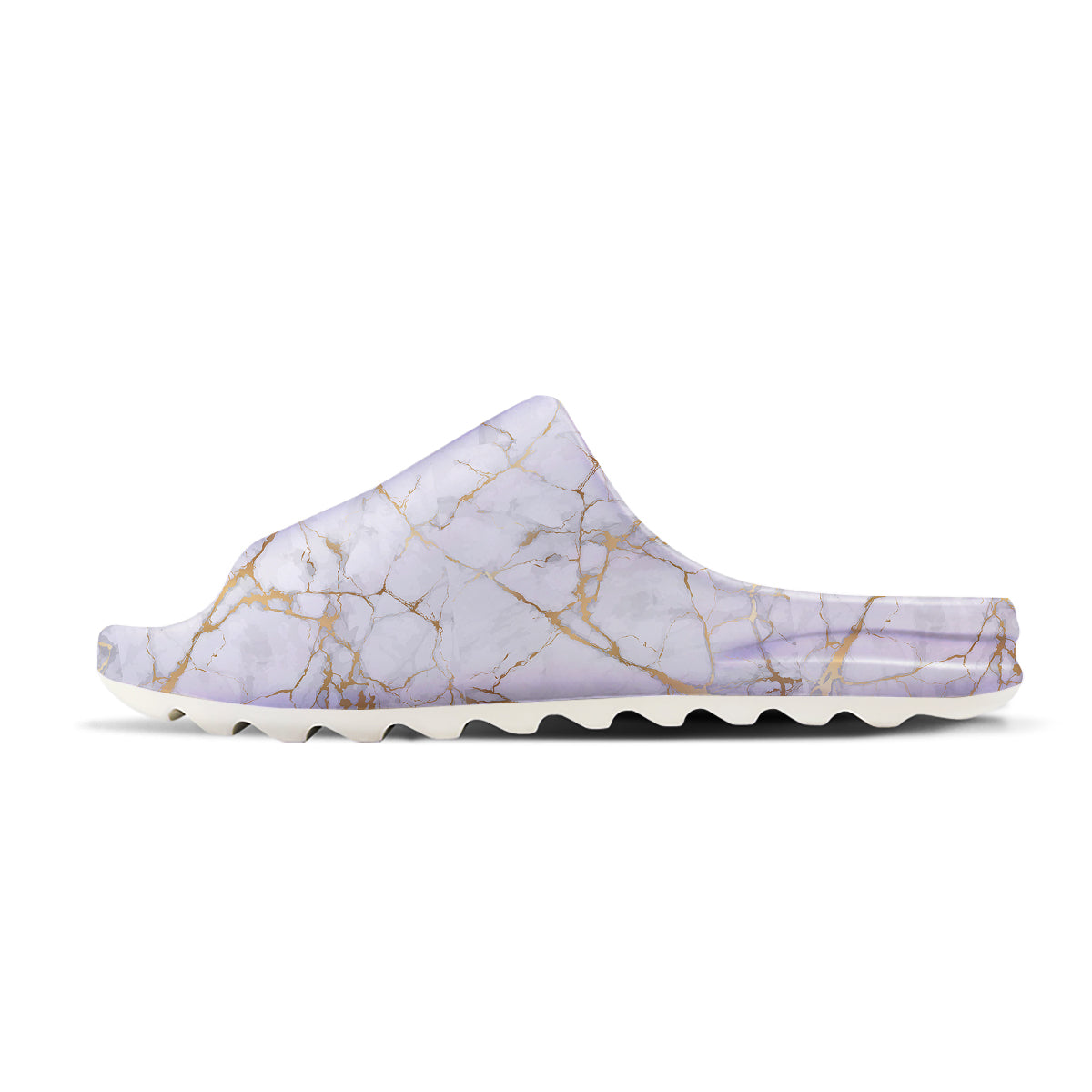 Marble White Gold Print Pattern Sandals-grizzshop