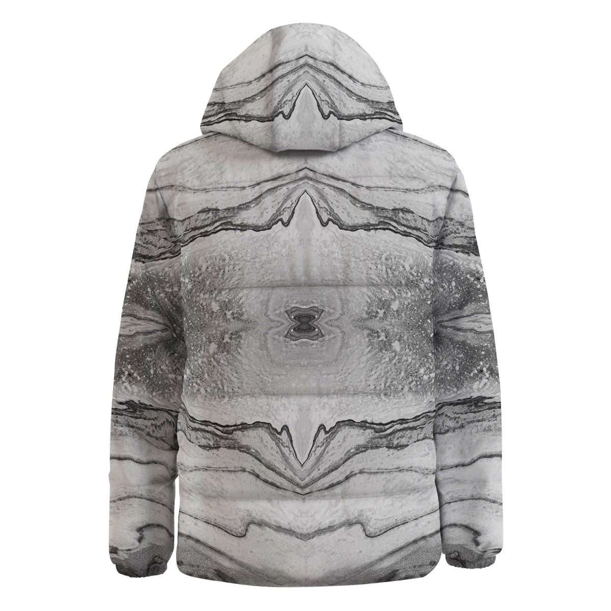 Marble White Gray Print Pattern Down Jacket-grizzshop