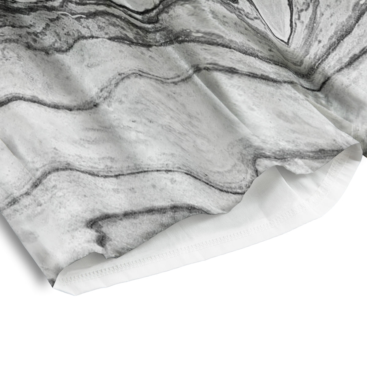 Marble White Gray Print Pattern Men's Athletic Shorts