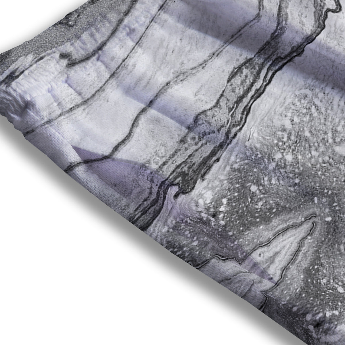 Marble White Gray Print Pattern Mesh Shorts