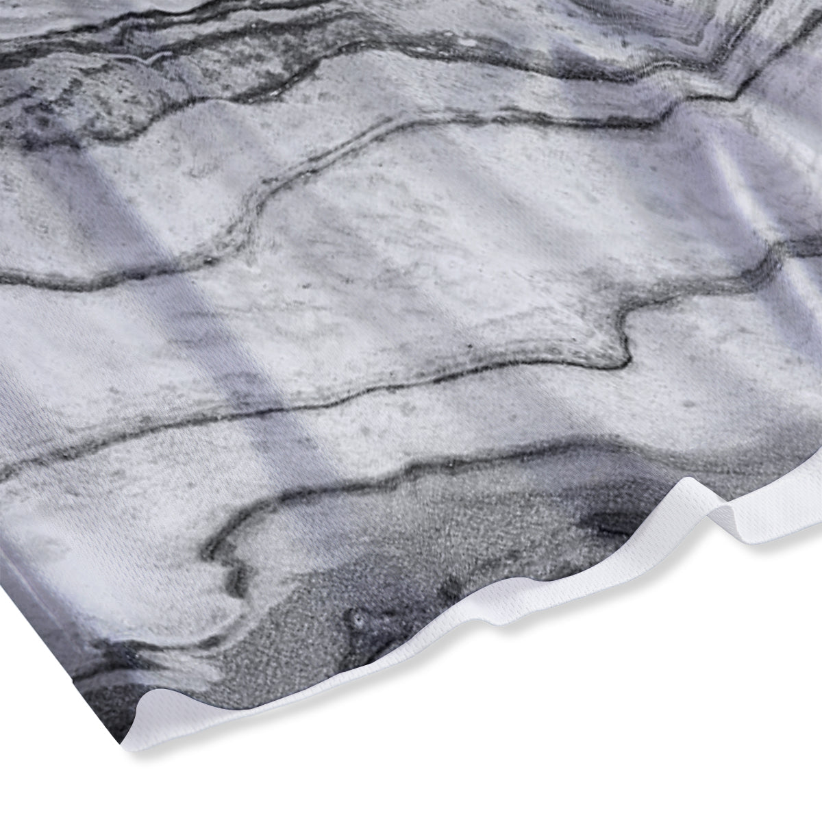 Marble White Gray Print Pattern Mesh Shorts